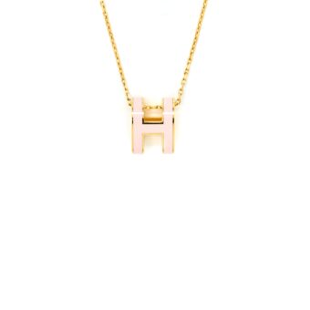 Hermes Pop H Pendant Rose Dragee GHW