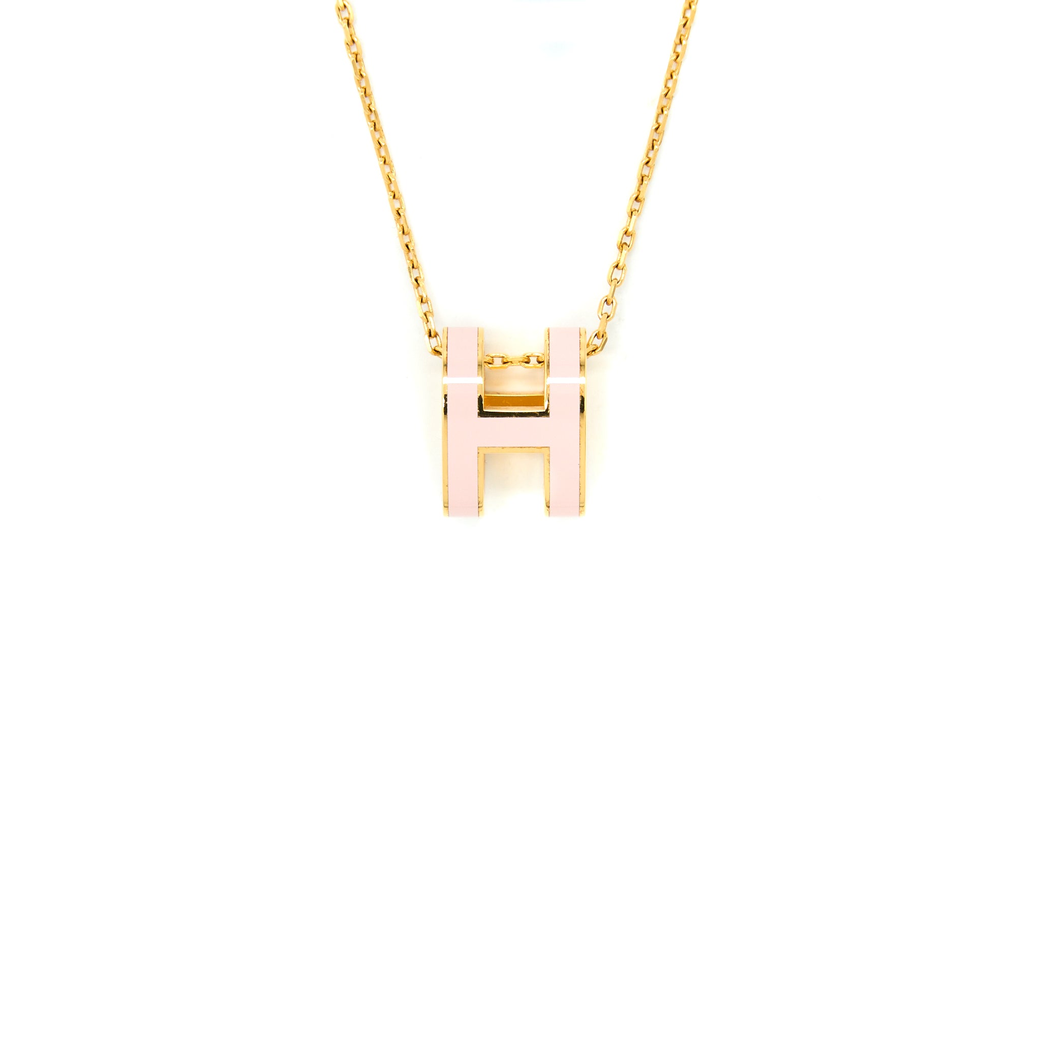 Hermes Pop H Pendant Rose Dragee GHW