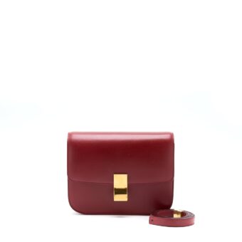 Celine Medium Classic Box Calfskin Red GHW