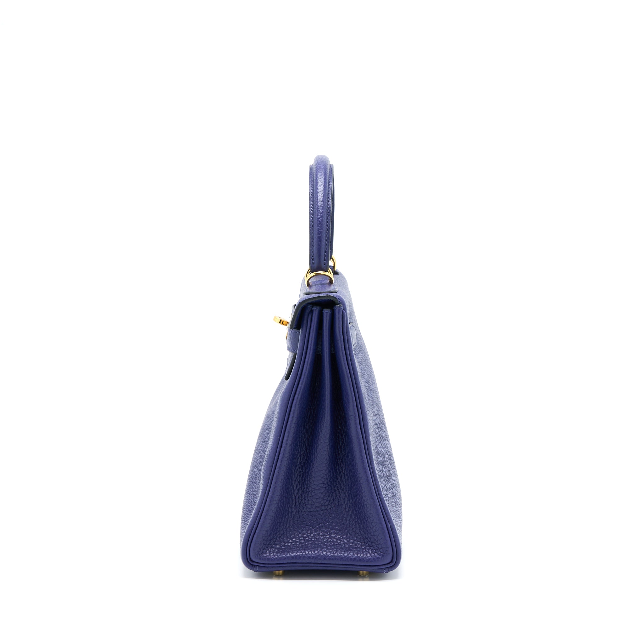 Hermes Kelly 28 Clemence Bleu Encre GHW Stamp D - Image 3