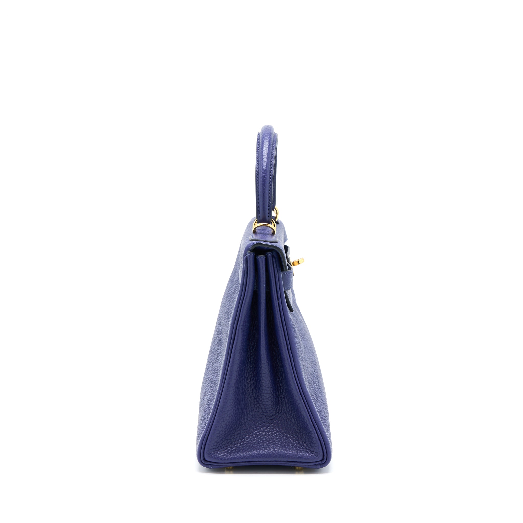 Hermes Kelly 28 Clemence Bleu Encre GHW Stamp D - Image 4