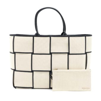 Bottega Veneta Large Arco Tote Canvas Natural / Black