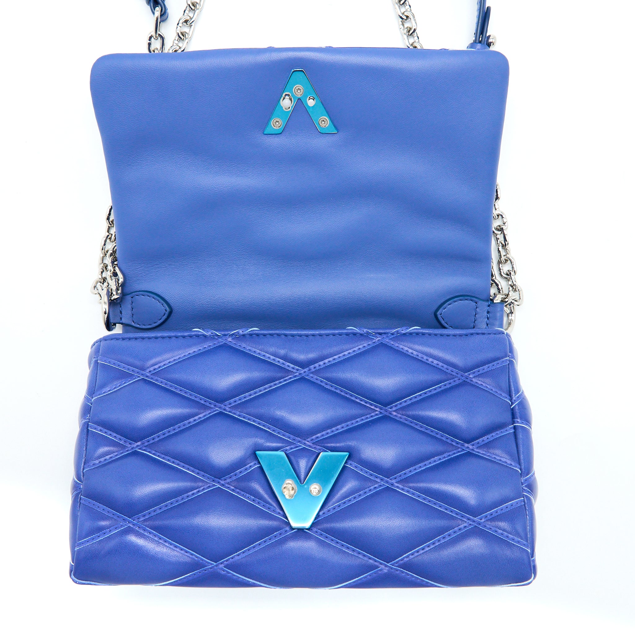 Louis Vuitton Go-14 Malletage PM Lambskin Blue SHW - Image 12