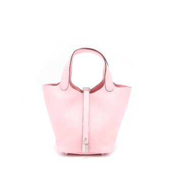 Hermes Picotin 18 Lock Bag 3Q Rose Sakura SHW Stamp Z