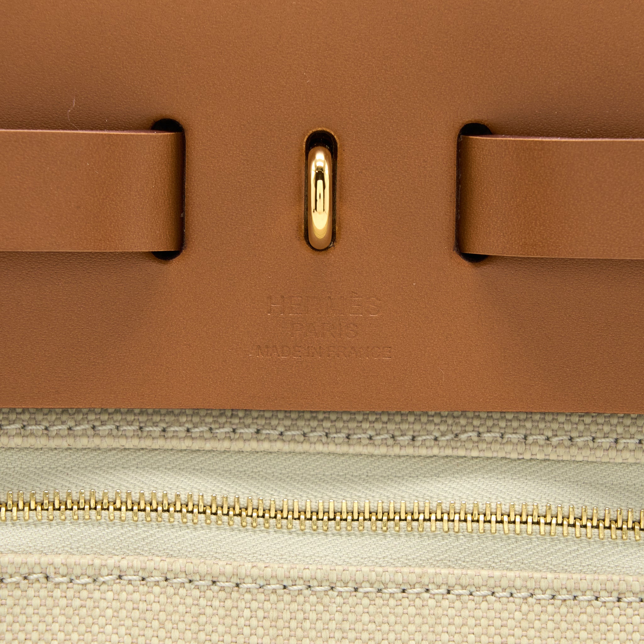 Hermes Herbag Zip 31 Bag Leather/Canvas Benton/Fauve GHW Stamp U - Image 7