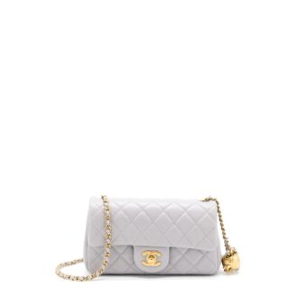 Chanel Pearl Crush Mini Rectangular Lambskin Grey Brushed GHW (Microchip)