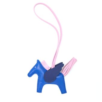 Hermes Rodeo Pegase PM Bag Charm Blue Fra/Mauve Sylvie/Saphir Stamp Z
