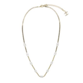 Chanel Crystal CC Logo Waist Chain Belt Light Gold Tone