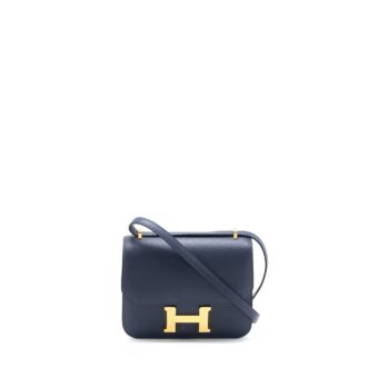 Hermes Mini Constance Evercolour Blue Nuit GHW Stamp D