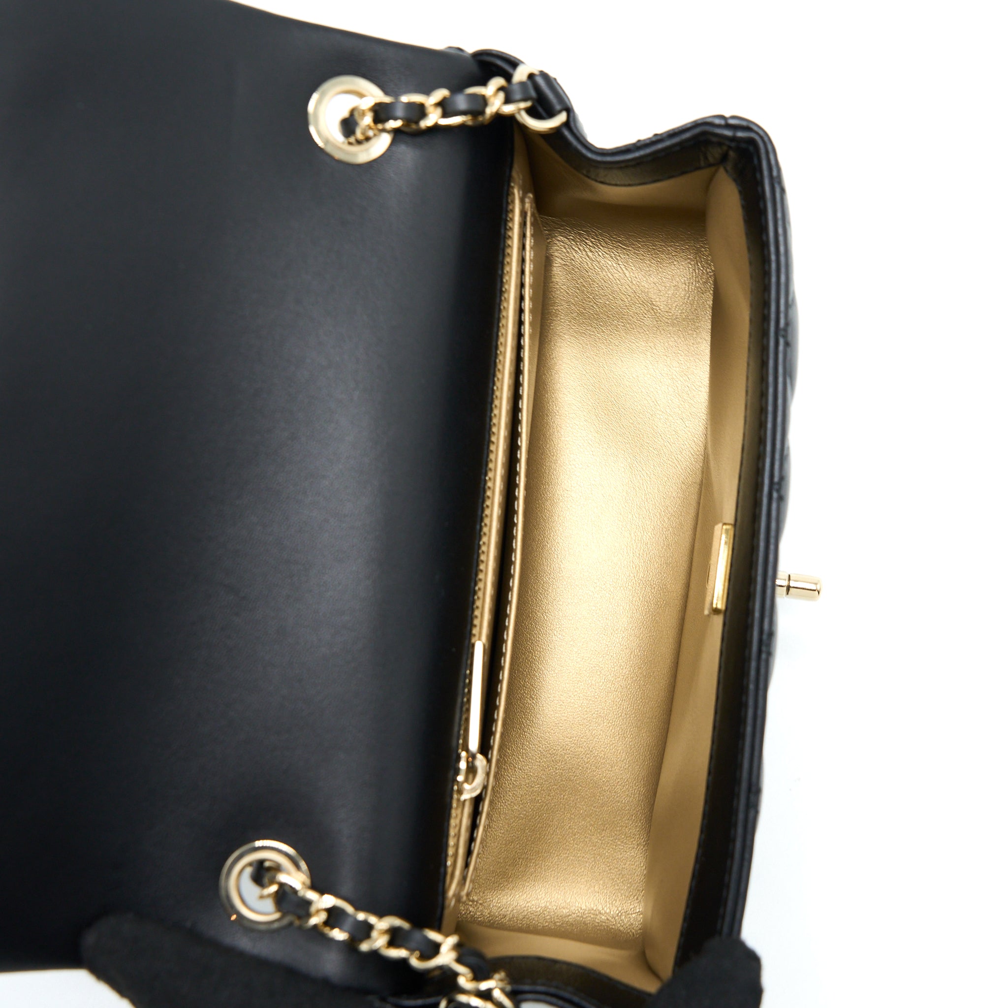 Chanel 23c Pearl Crush Mini Rectangular Lambskin Black LGHW (Microchip) - Image 6