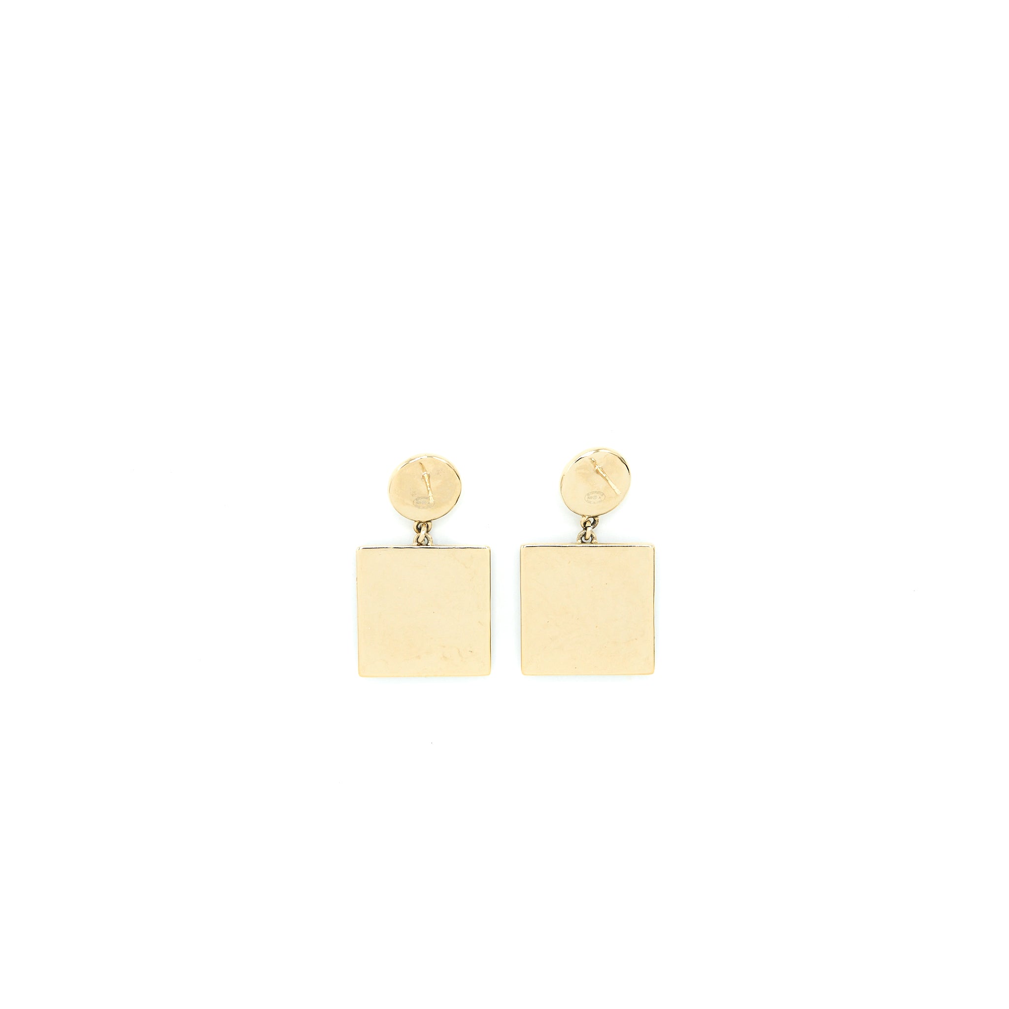 Chanel Pearl CC Square Drop Earrings Black Light Gold Tone - Image 3