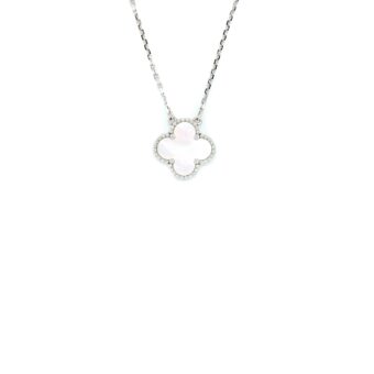 Van Cleef & Arpels Vintage Alhambra Pendant Mother of Pearl White Gold