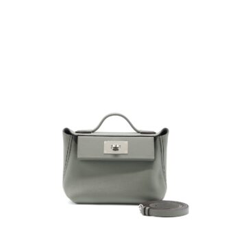 Hermes Mini 24/24 2424-21 Evercolor Gris Meyer SHW Stamp U