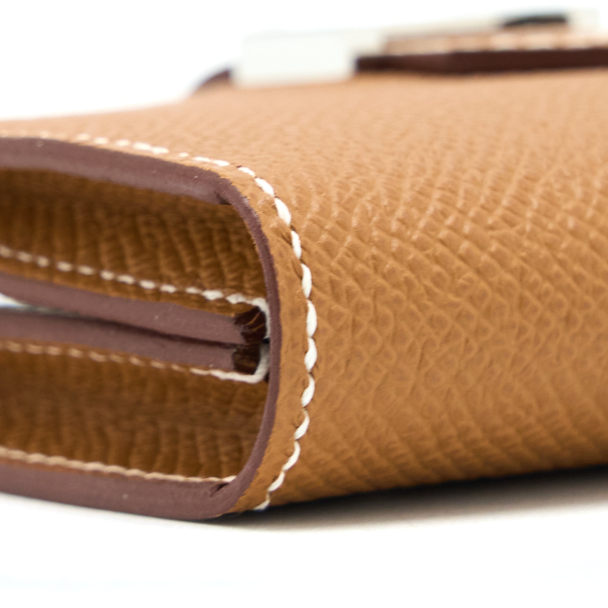 Hermes Bearn Cardholder Epsom Gold SHW Stamp U - Image 5