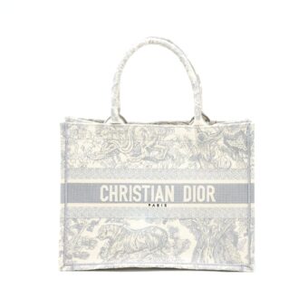 Dior Medium Book Tote Grey Toile De Jouy Embroidery