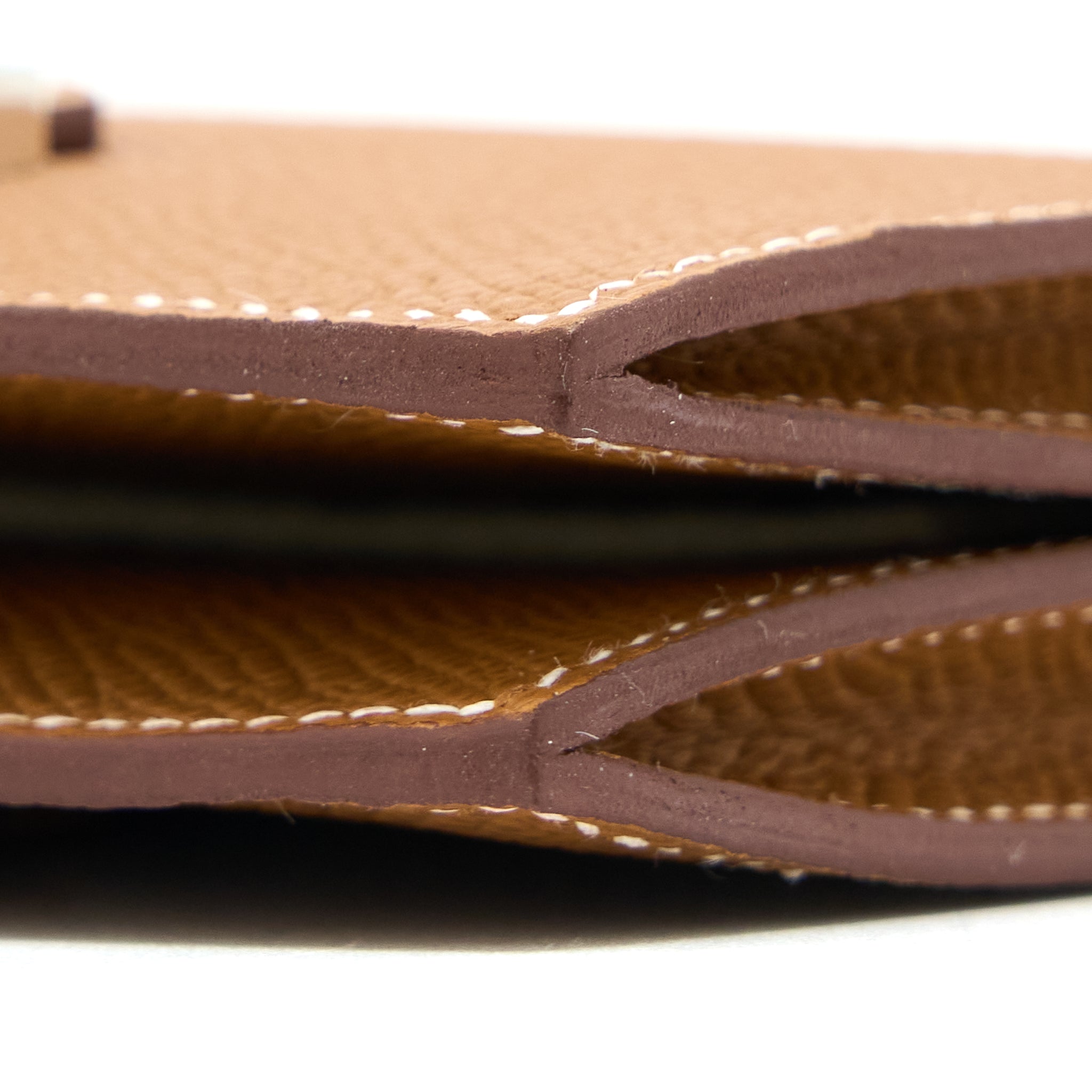Hermes Bearn Cardholder Epsom Gold SHW Stamp U - Image 6