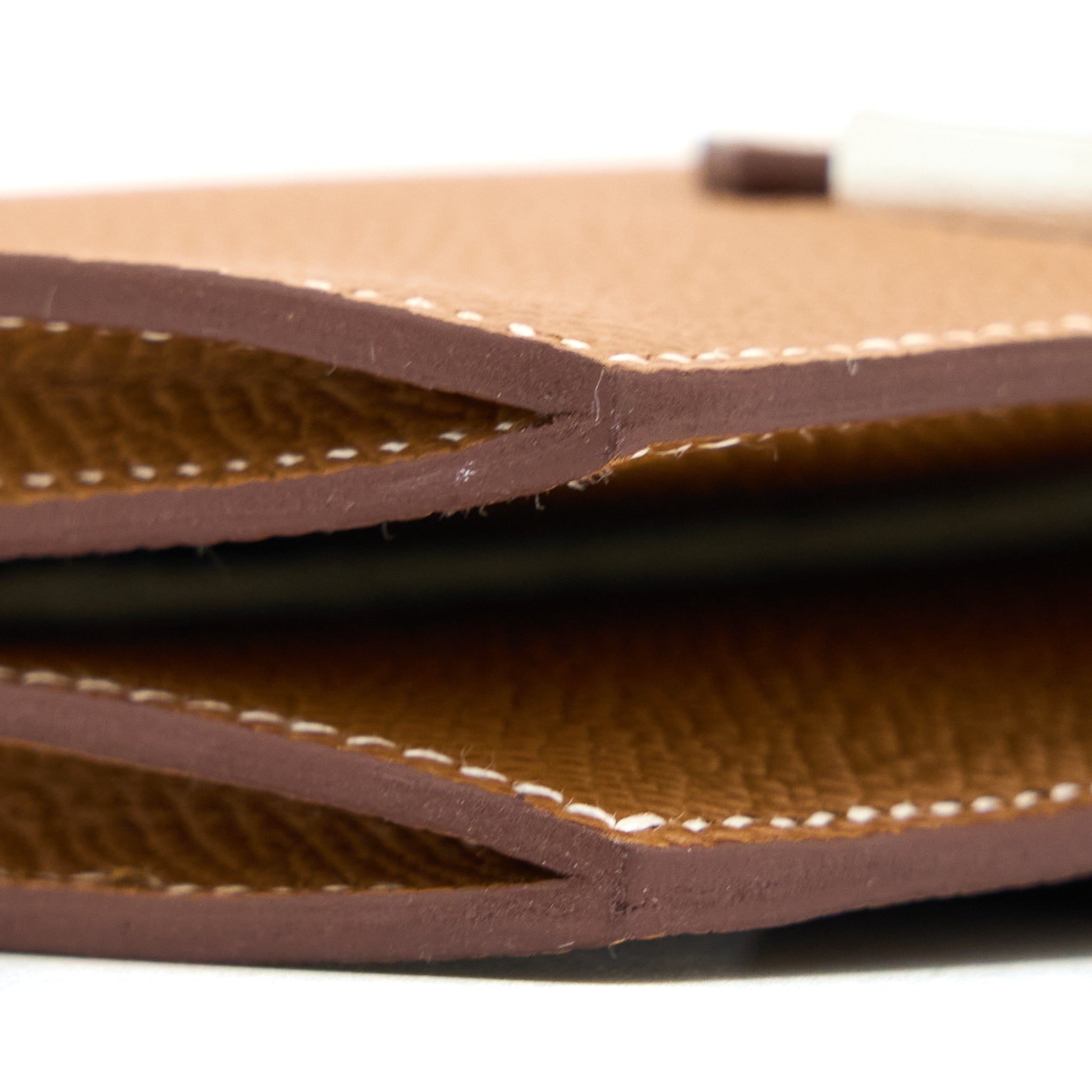 Hermes Bearn Cardholder Epsom Gold SHW Stamp U - Image 7