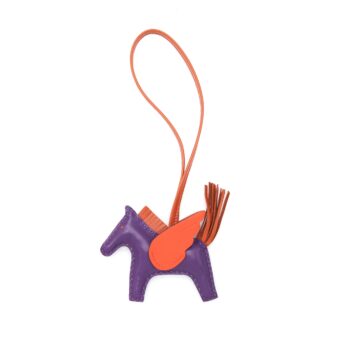 Hermes Rodeo Pegase PM Bag Charm Violet / Cornaline / Capucine