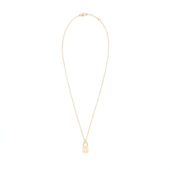 Hermes Amulettes Cadenas Pendant Rose gold with dimonds