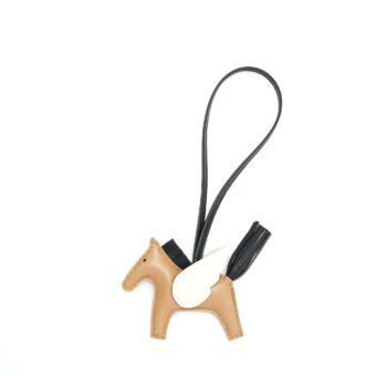 Hermes Rodeo Pegase PM Bag Charm Sesame / Black / Nata