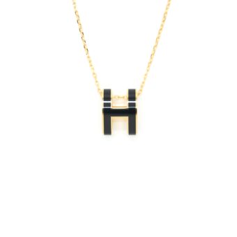 Hermes Pop H Pendant Black GHW