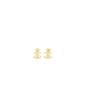 Chanel CC Logo/Shell Earrings with Multicolour Crystal Gold Tone