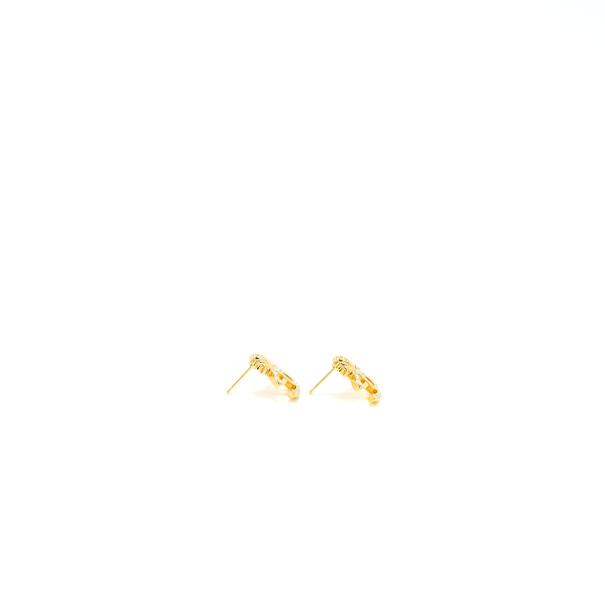 Chanel CC Logo/Shell Earrings with Multicolour Crystal Gold Tone - Image 3