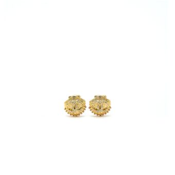 Chanel CC Logo/Shell Earclips Multicolour Crystal Gold Tone