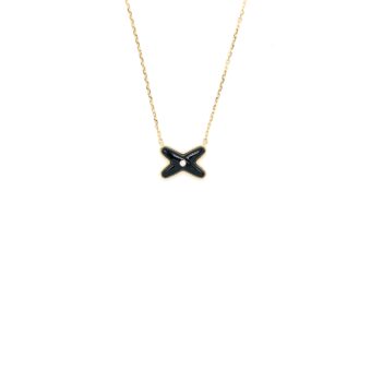 Chaumet Jeux De Liens Pendant Onyx/Rose Gold with One Diamond