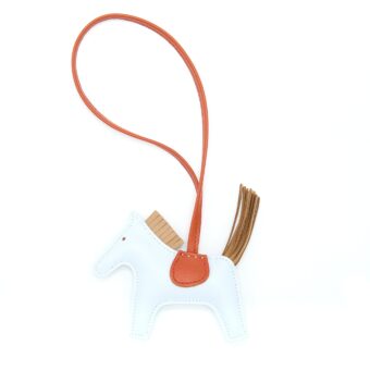 Hermes Rodeo PM Charm Bleu Brume/Chai/Cornaline