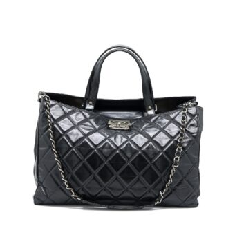 Chanel Large Tote Bag Calfskin Black Ruthenium Hardware