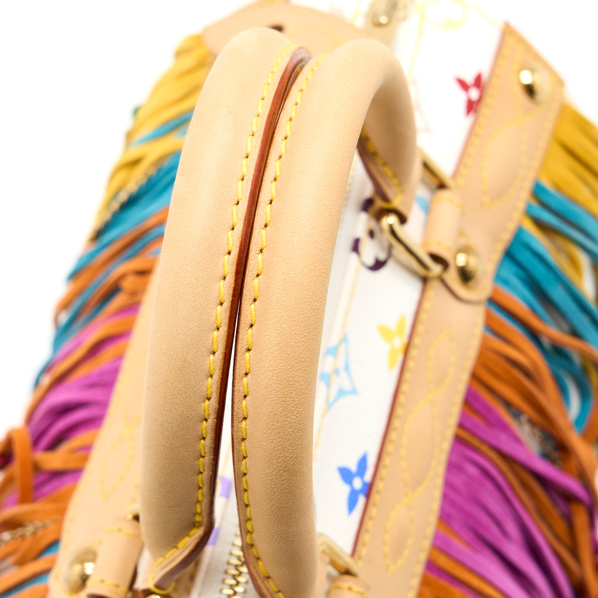 Louis Vuitton Vintage Speedy 25 Limited Edition White/Multicolour GHW - Image 9