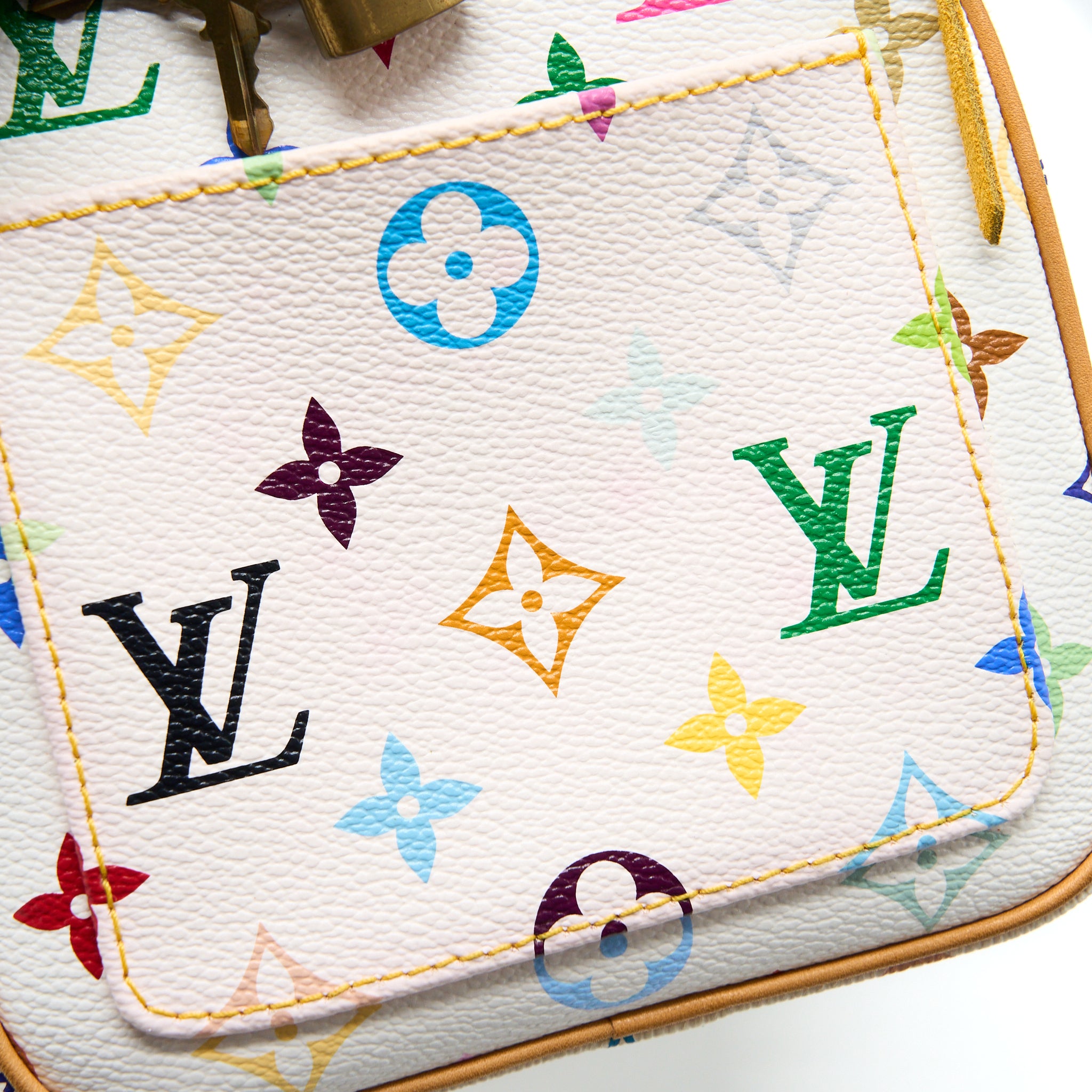 Louis Vuitton Vintage Speedy 25 Limited Edition White/Multicolour GHW - Image 10