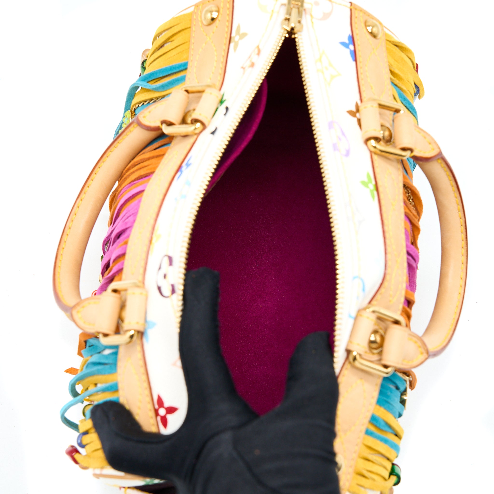 Louis Vuitton Vintage Speedy 25 Limited Edition White/Multicolour GHW - Image 6