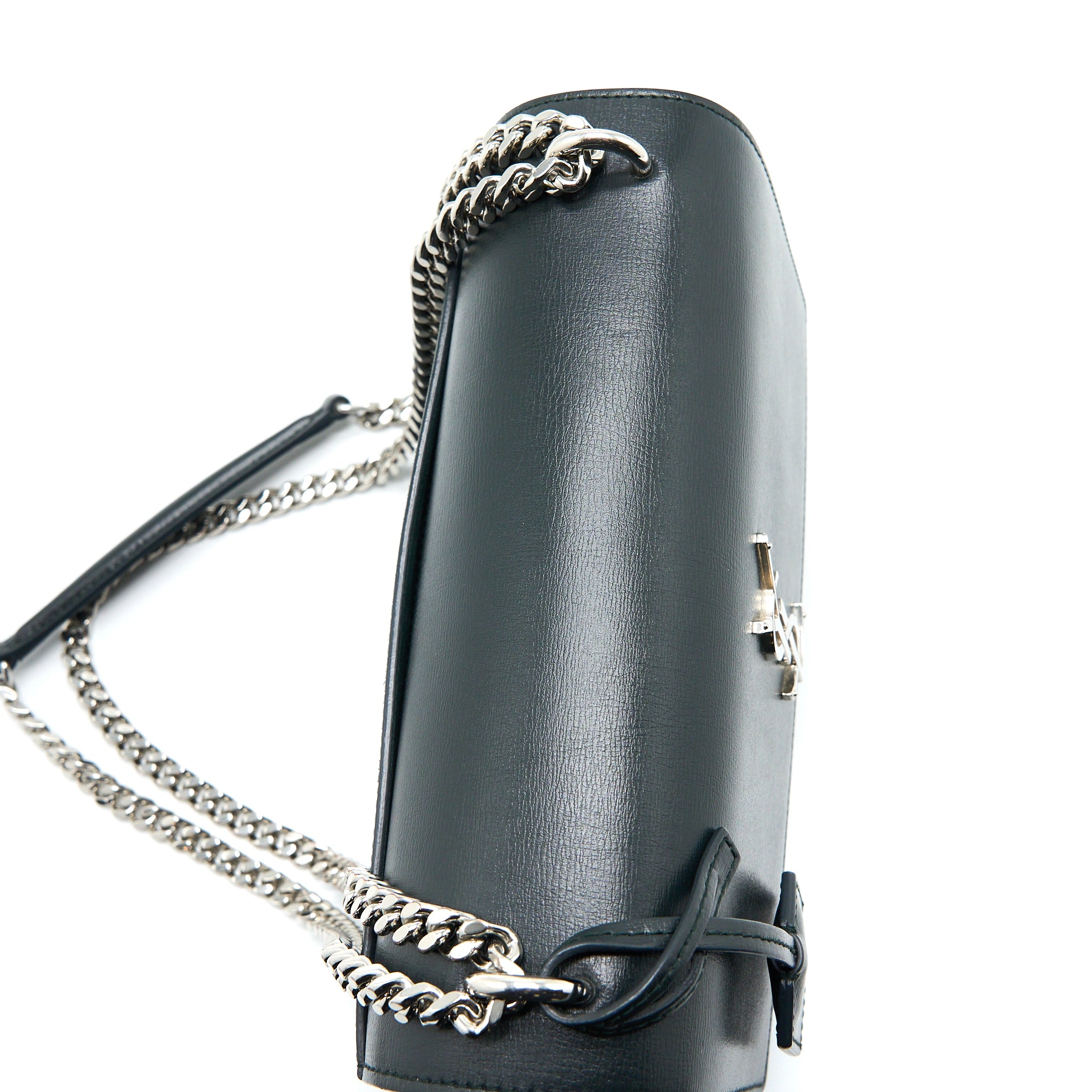 Saint Laurent Sunset Chain Bag Calfskin Dark Green SHW - Image 8