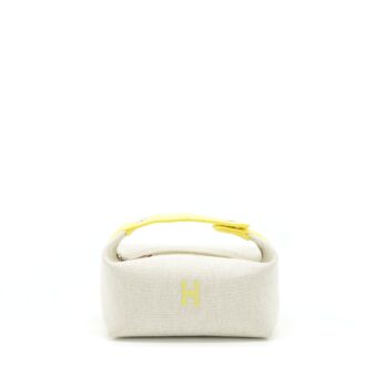 Hermes Trousse De Toilette Brad A Brac PM Jaune Citron