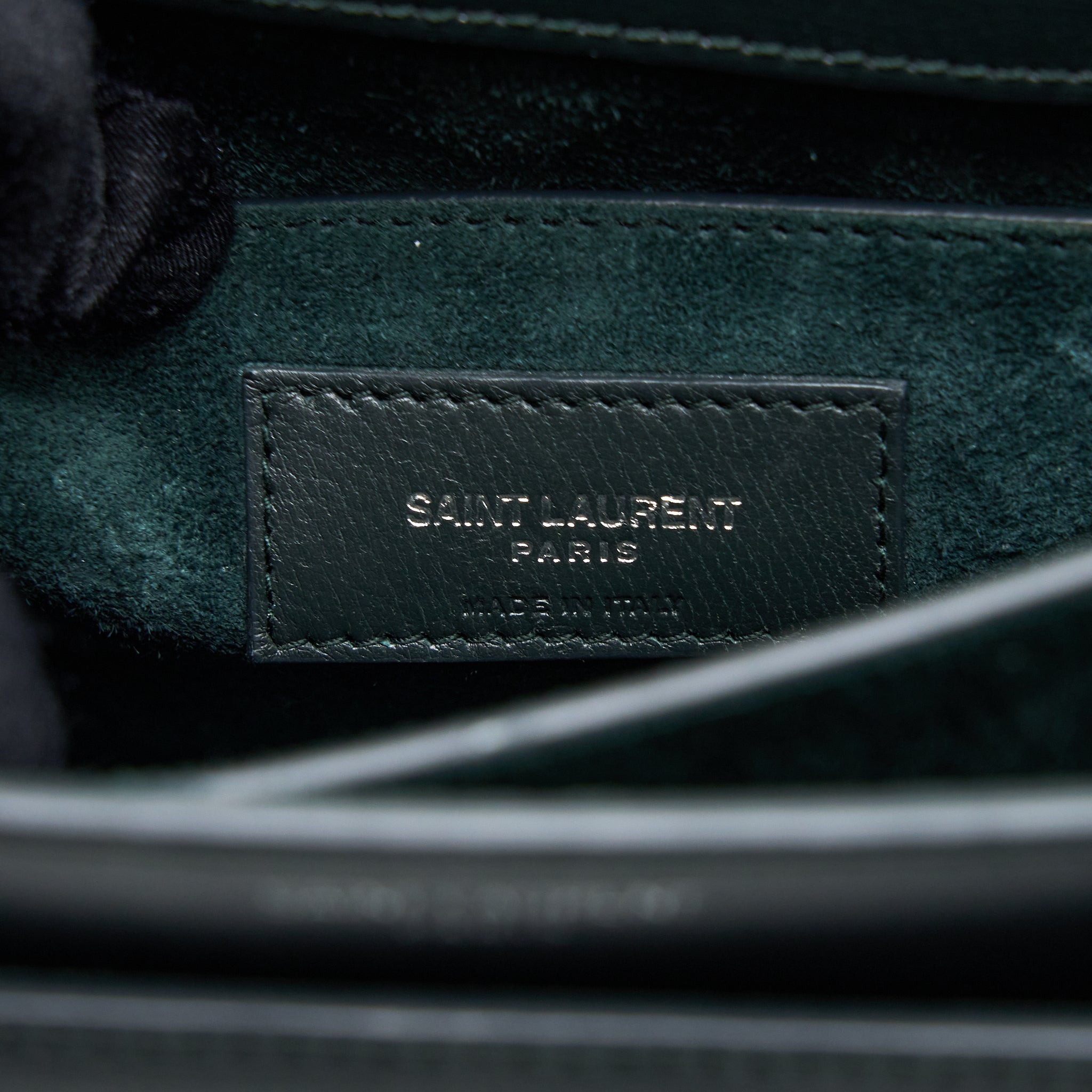 Saint Laurent Sunset Chain Bag Calfskin Dark Green SHW - Image 12