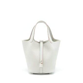 Hermes Picotin 18 Lock Bag Clemence 80 Gris Perle SHW Stamp U