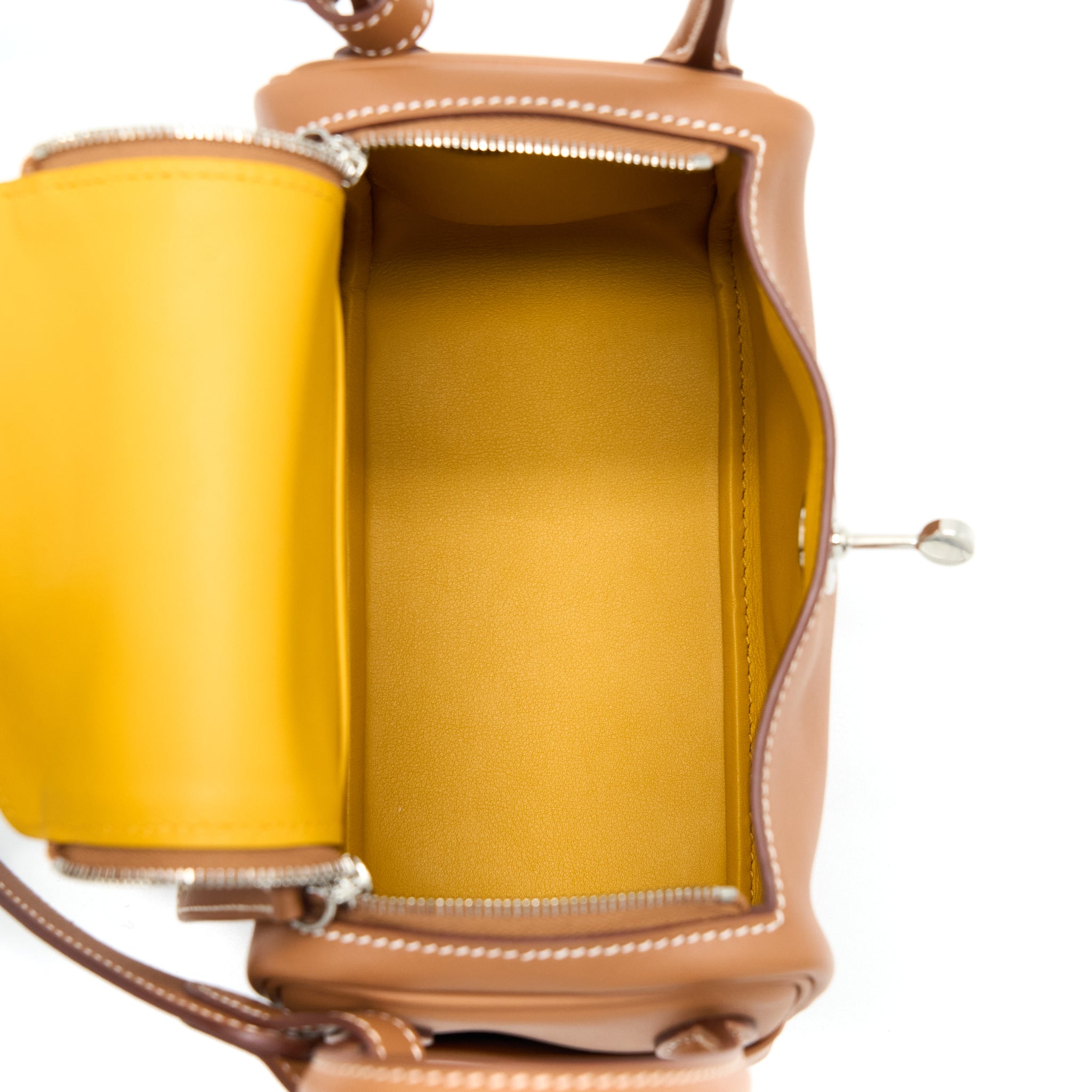 Hermes Mini Lindy Swift Gold/Amber Yellow SHW Stamp Z - Image 6