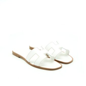 Hermes Size 38 Oran Sandal Box Blanc