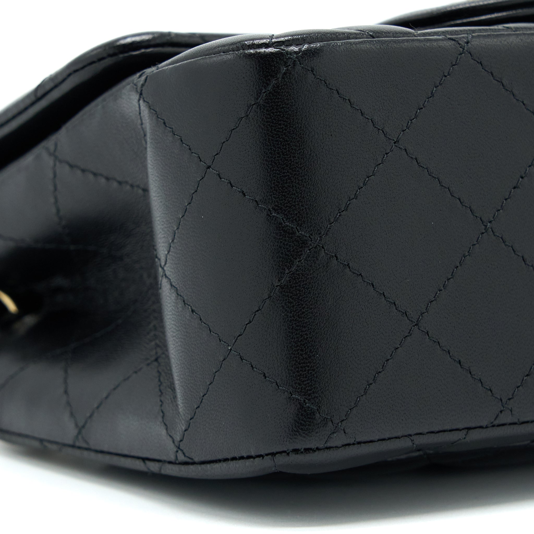 Chanel Mini Square Flap Bag Lambskin Black LGHW (Microchip) - Image 10