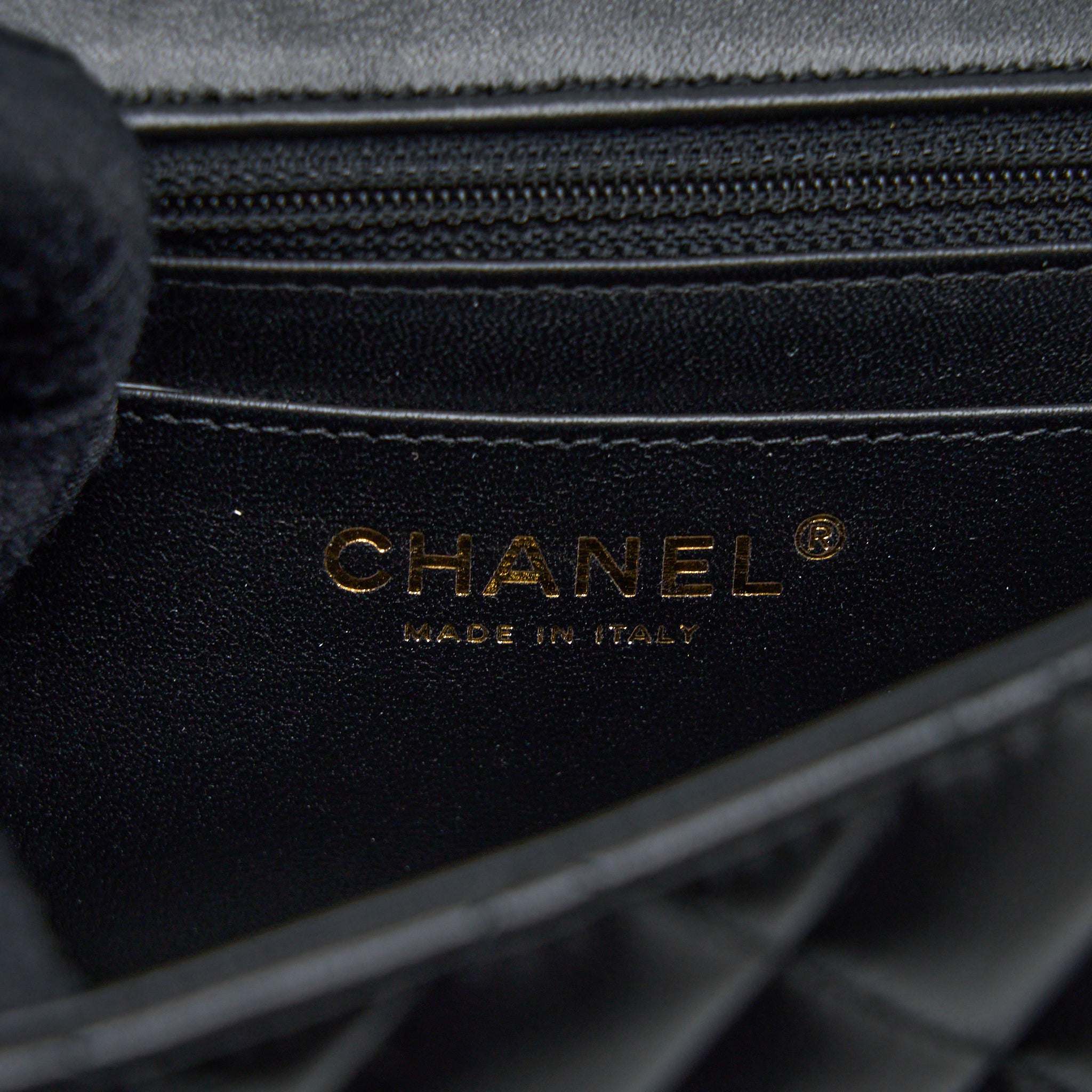 Chanel Mini Square Flap Bag Lambskin Black LGHW (Microchip) - Image 12