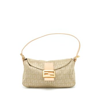 Fendi Vintage Baguette Fabric Beige GHW