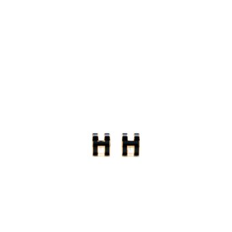 Hermes Mini Pop H Earrings Black RGHW