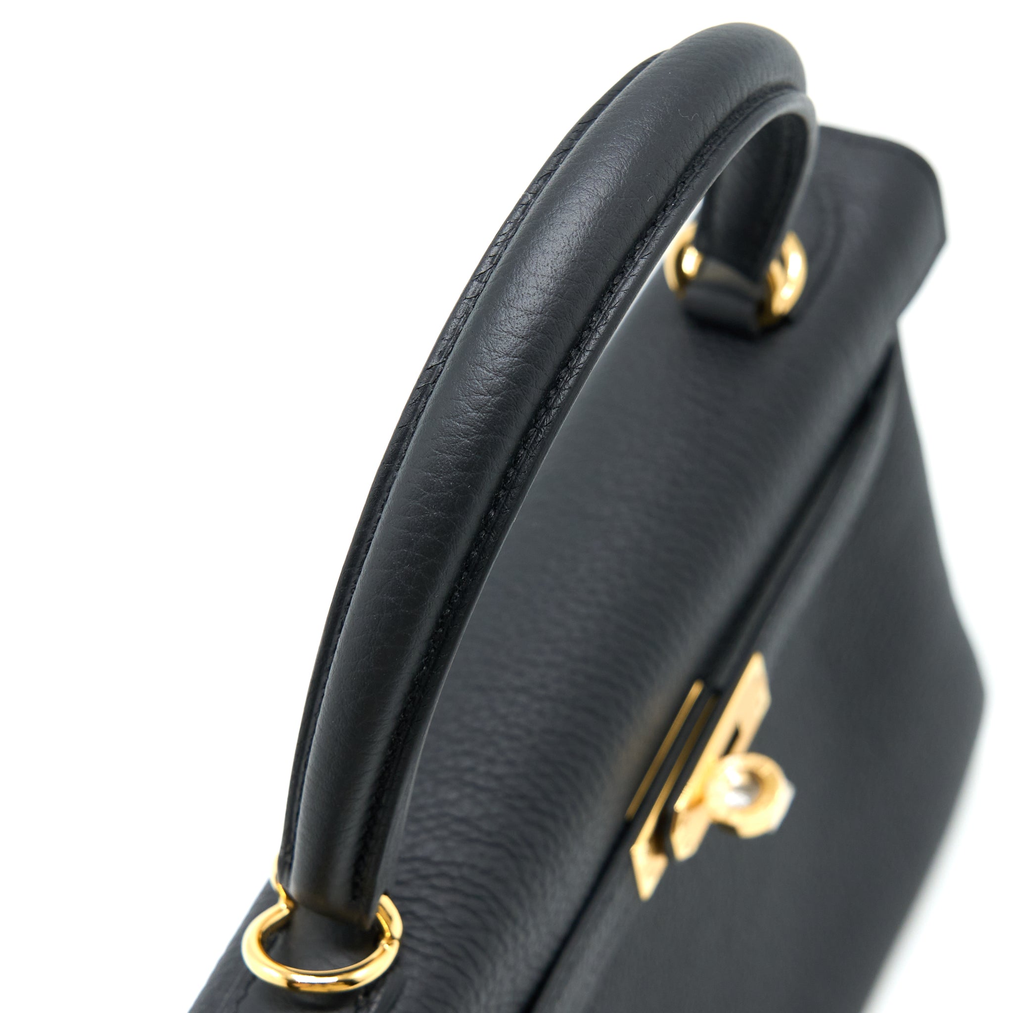 Hermes Kelly 25 Togo Black GHW Stamp U - Image 8