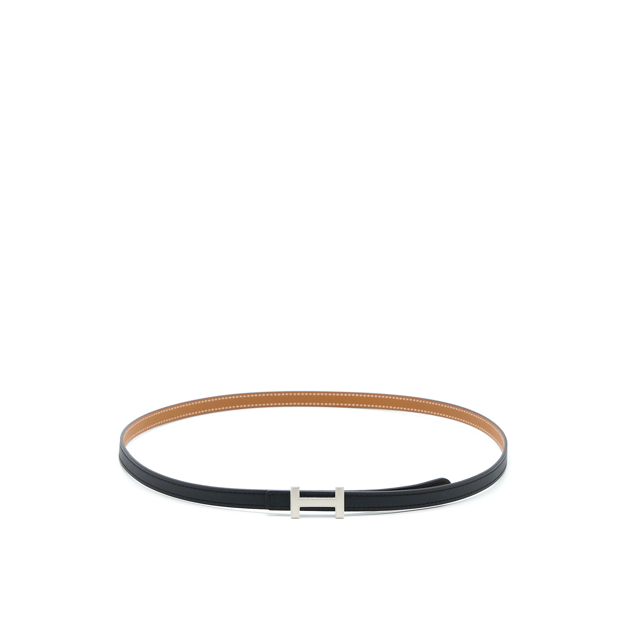 Hermes Size 85 H Buckle Reversible Belt Swift/Epsom Black/Gold SHW Stamp Z