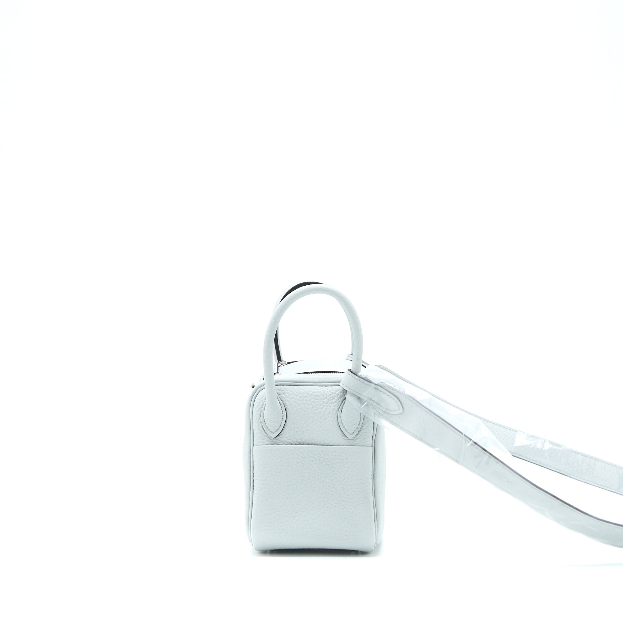 Hermes Mini Lindy Clemence Blue Pale SHW Stamp U - Image 4