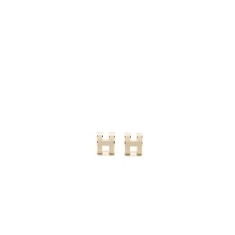 Hermes Mini Pop H Earrings Marron Glacé RGHW