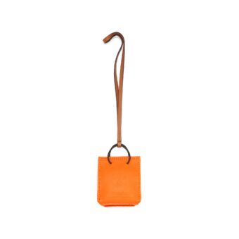 HERMES ORANGE BAG CHARM FEU / GOLD