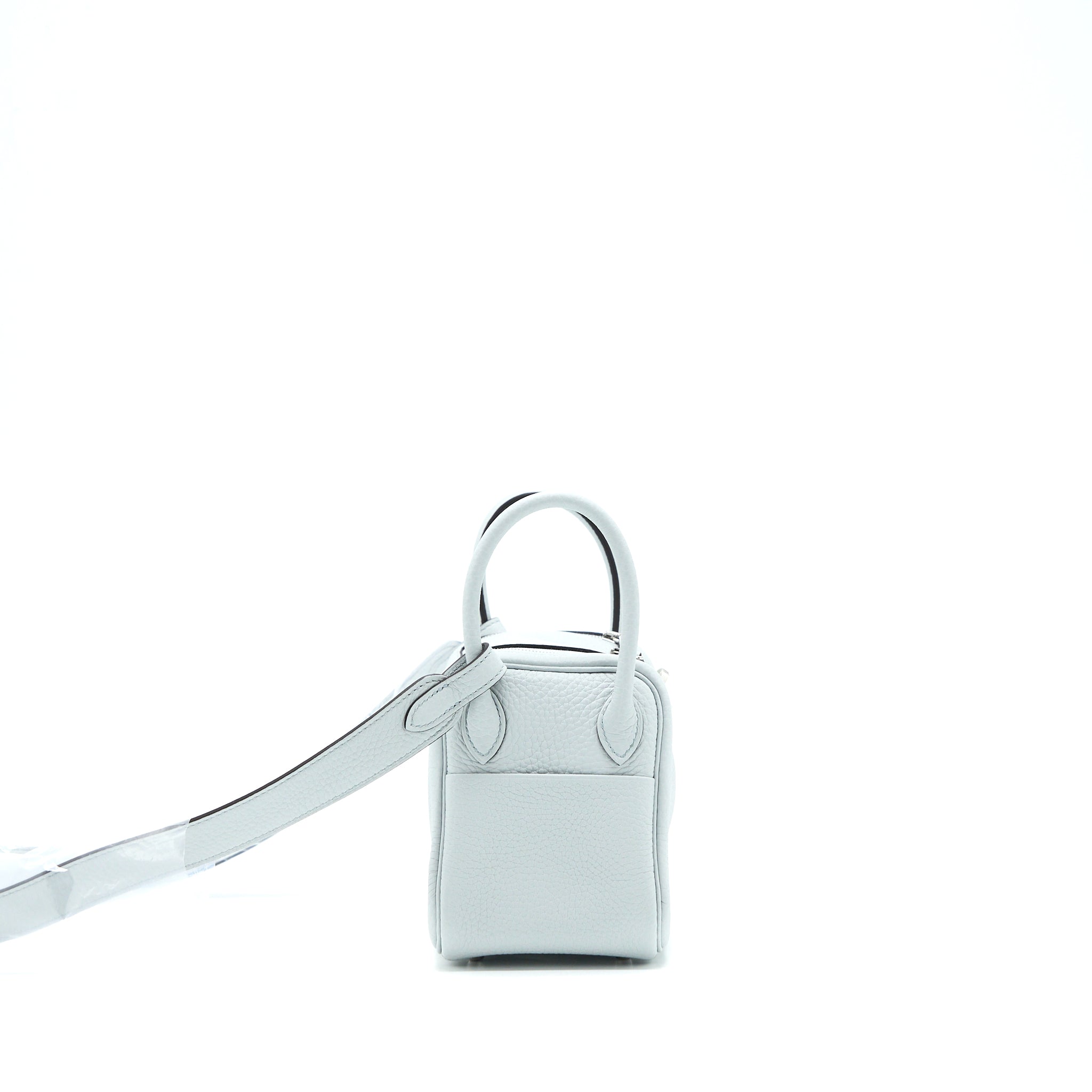 Hermes Mini Lindy Clemence Blue Pale SHW Stamp U - Image 5